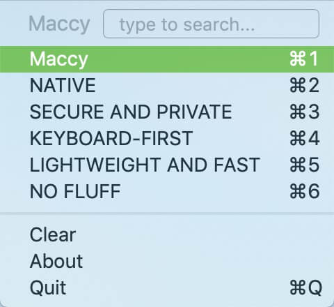 maccy在菜单栏显示剪贴板历史