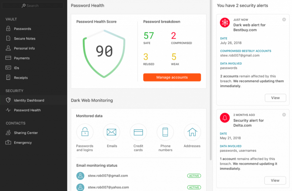 Dashlane 密码安全检测