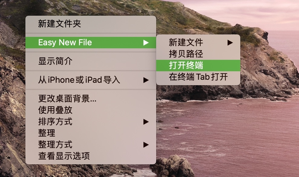 Easy New File 打开终端