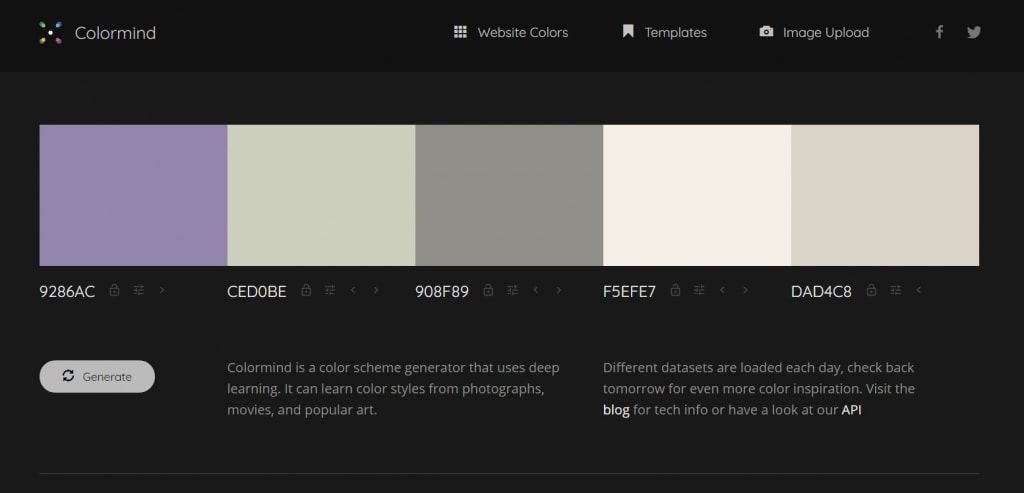 Colormind 人工智能配色工具