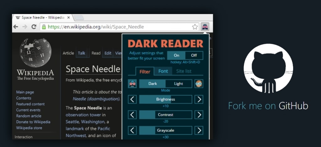 Chrome最好用的黑暗模式扩展 Dark Reader