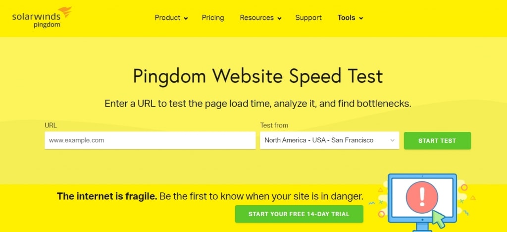 Pingdom 网站测速工具