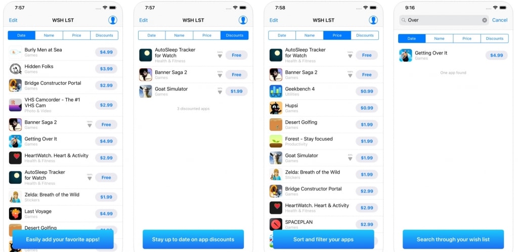 iOS APP收藏愿望清单 WSH LST