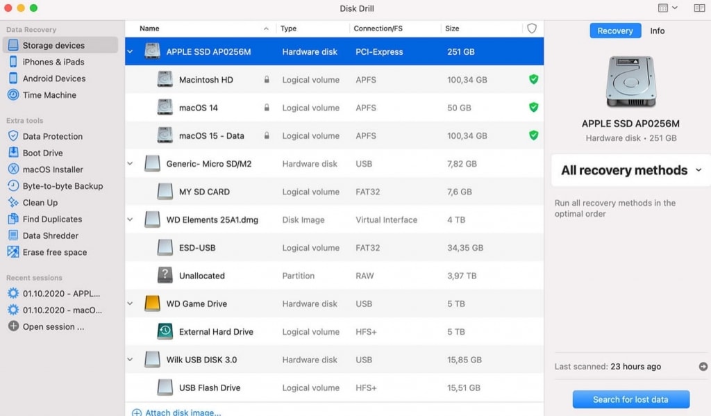 Disk Drill 中的 Mac 清理工具