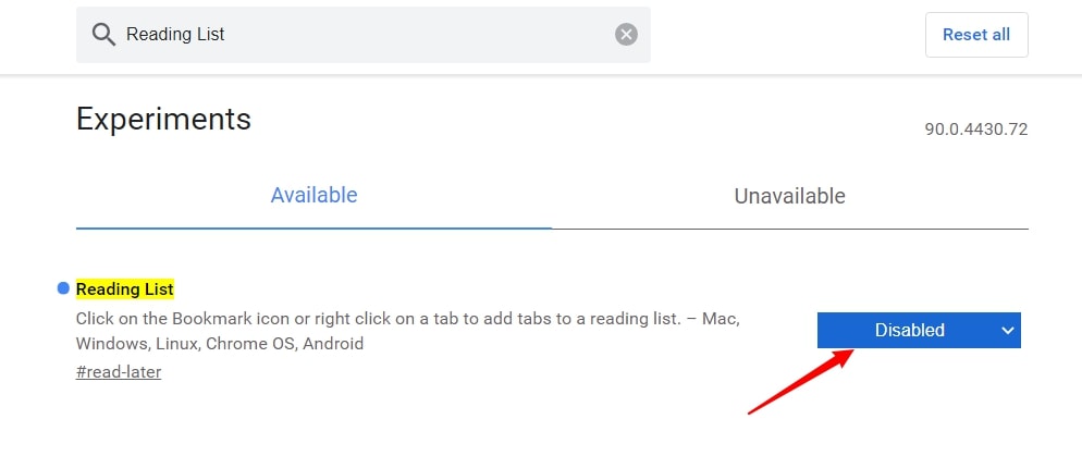 chrome 禁用阅读清单功能