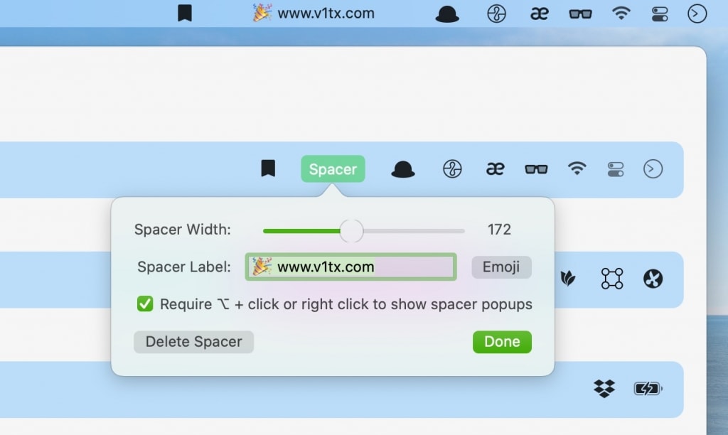Bartender为Mac菜单栏添加文字和Emoji表情