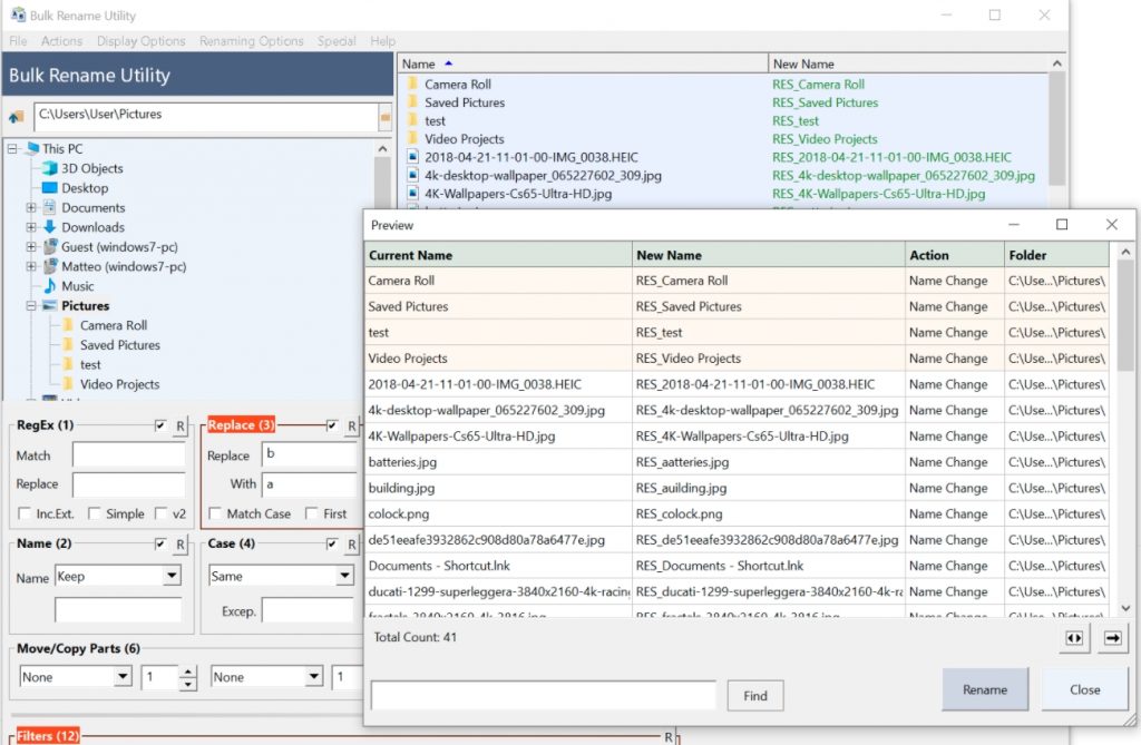 Windows文件批量重命名工具 Bulk Rename Utility