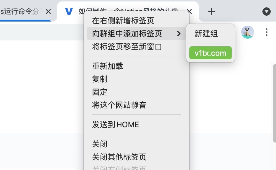 Chrome 标签分组添加网页