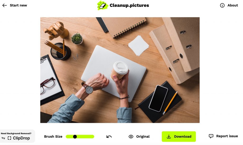 Cleanup.pictures 对比原图和撤销操作